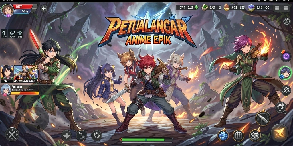 Tangkapan layar gameplay 6RT menampilkan karakter Anime yang beraksi.