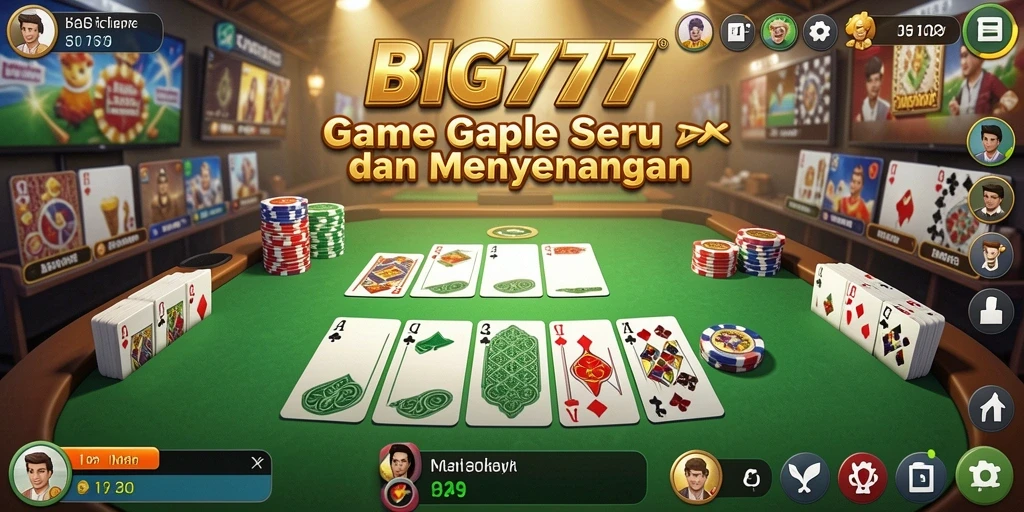 Tampilan gameplay seru dari BIG777 dalam bermain Gaple.