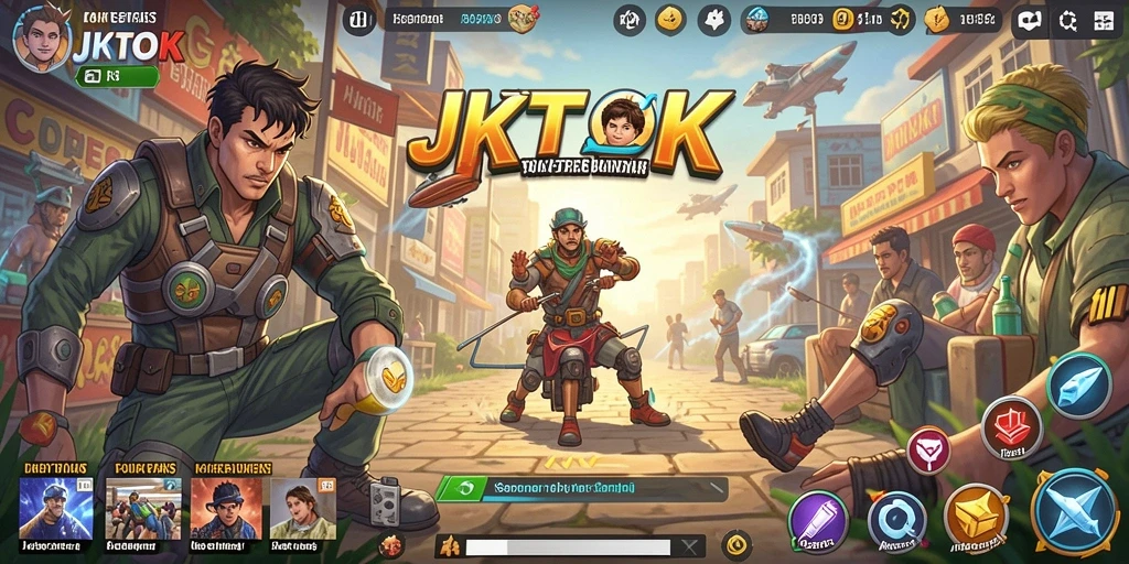 Screenshot dari gameplay JKTOK yang menyenangkan dan penuh warna.