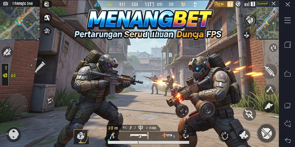 Screenshot MENANGBET menampilkan aksi pertarungan FPS yang mendebarkan.