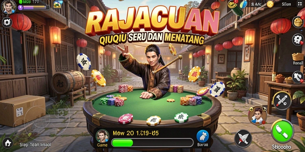 Tampilan gameplay menarik dalam RAJACUAN yang penuh strategi QiuQiu.