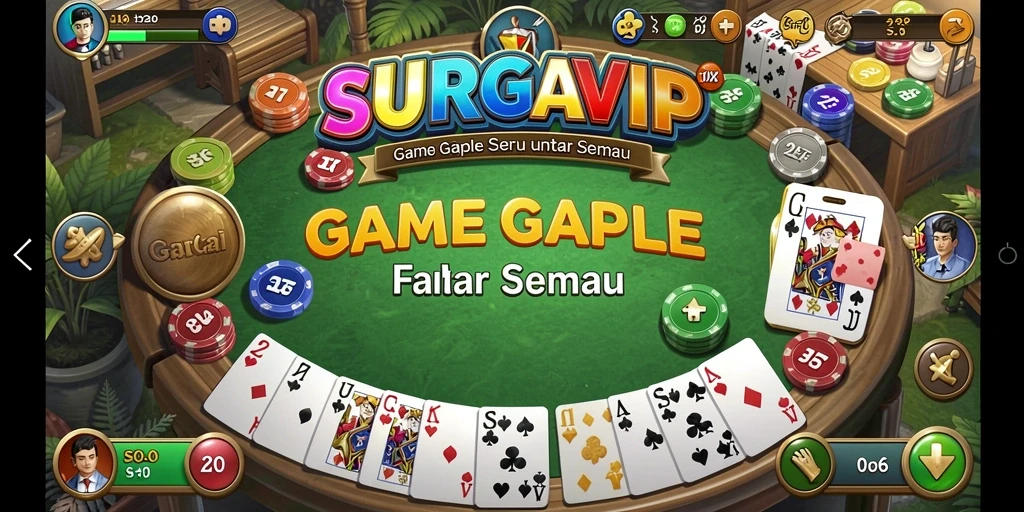 Screenshot gameplay menunjukkan serunya bermain Gaple di SURGAVIP.